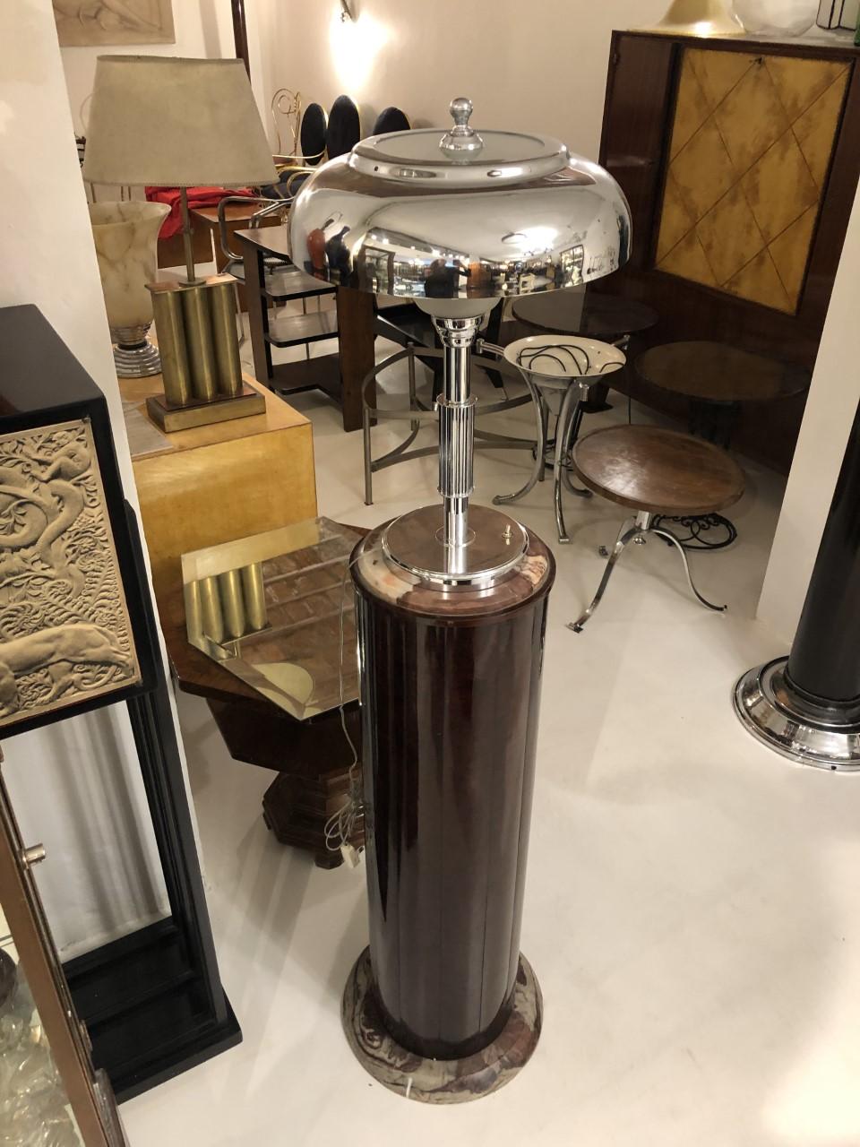Art Deco Lamp, France, 1920, in Chrome For Sale 8