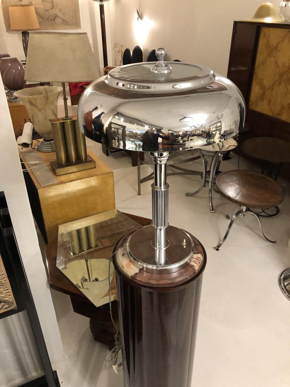 Art Deco Lamp, France, 1920, in Chrome For Sale 9