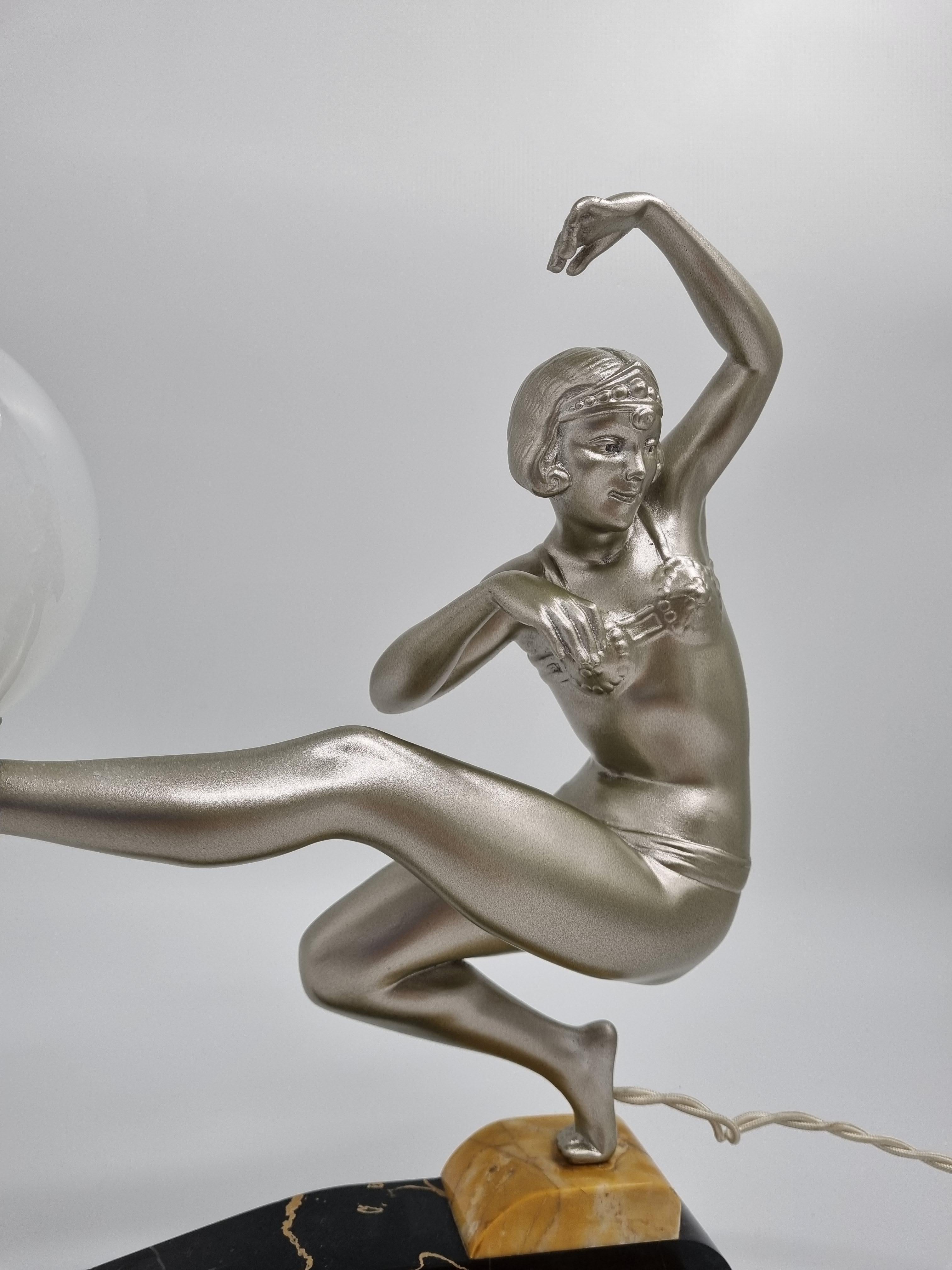 Art Deco Lamp Harem Dancer By Van De Voorde For Sale 1