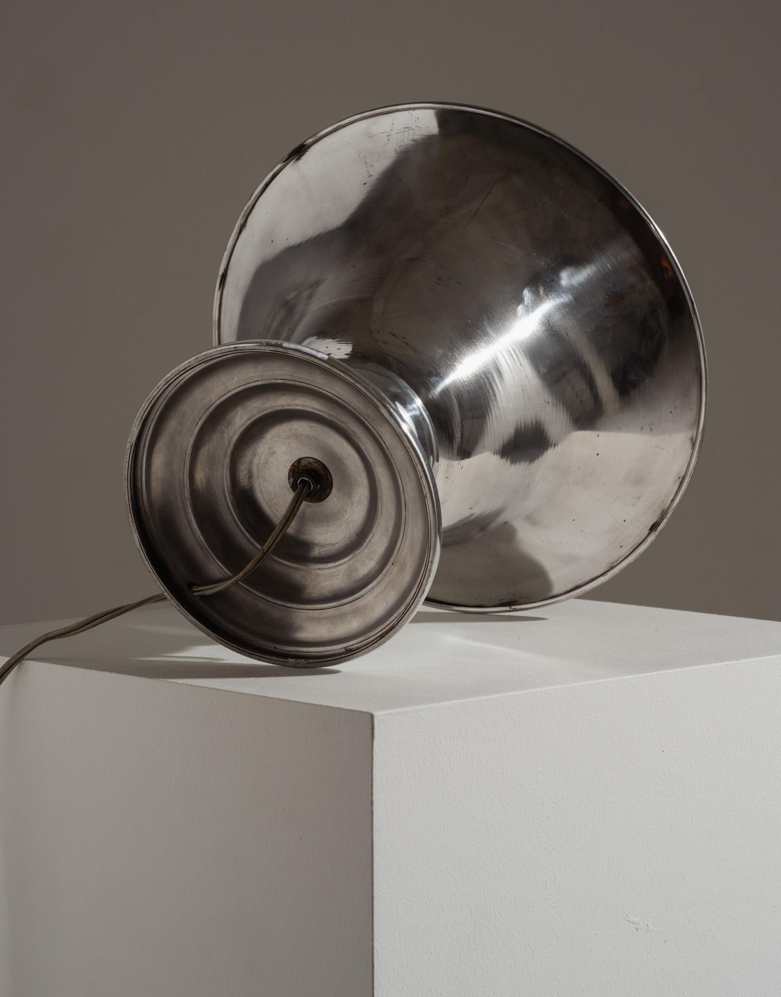 Lámpara Art Decó de aluminio y cristal, años 60 Aluminio en venta