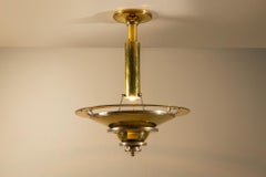 Lampada Art Deco in ottone di Georges Halais, Francia anni '30