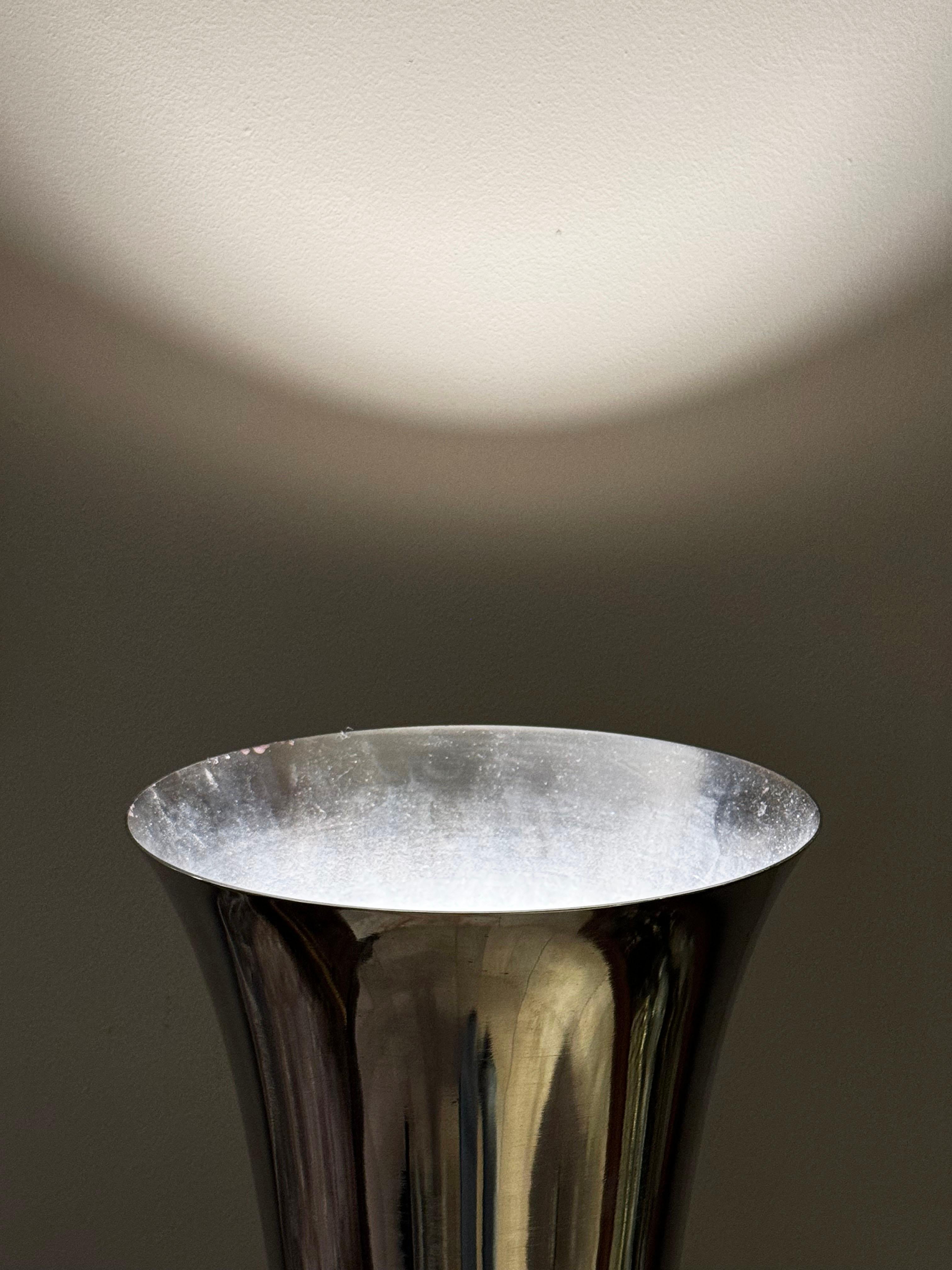 Lámpara Art Déco de bronce cromado y cristal de los años 20 siglo XX en venta