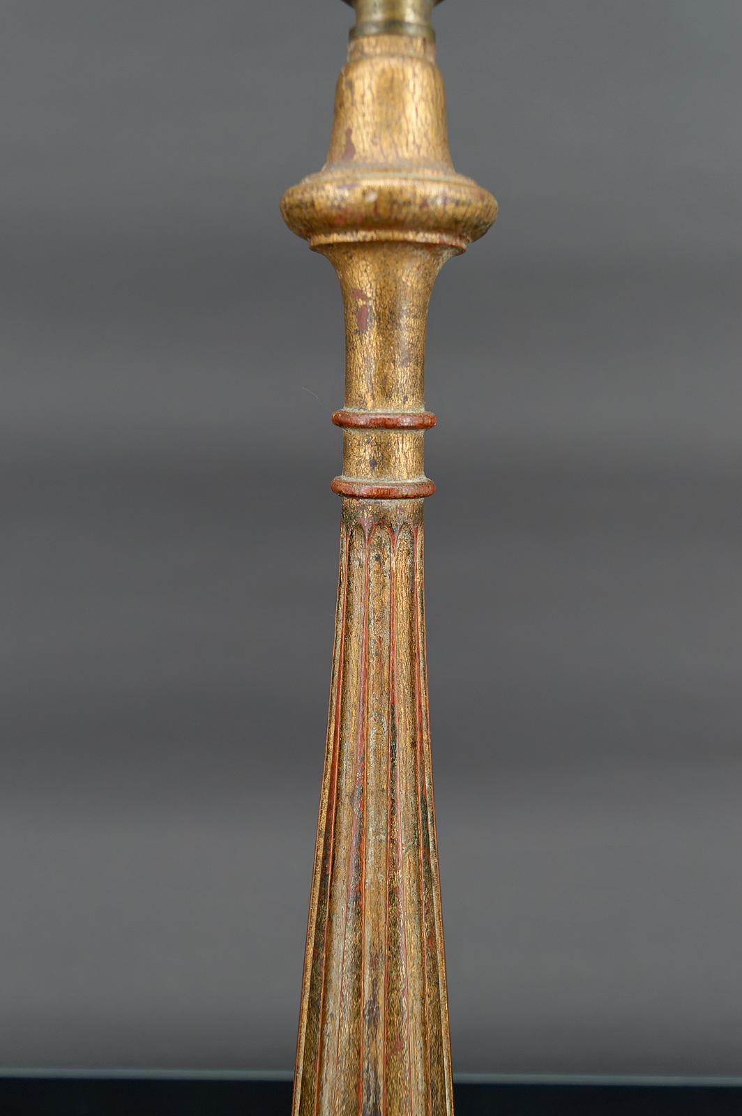 Lámpara Art Déco de madera dorada, estilo Paul Follot, Francia, circa 1920 Madera en venta