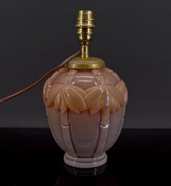 Art Deco Lamp in Opaline Glass, France, circa 1930