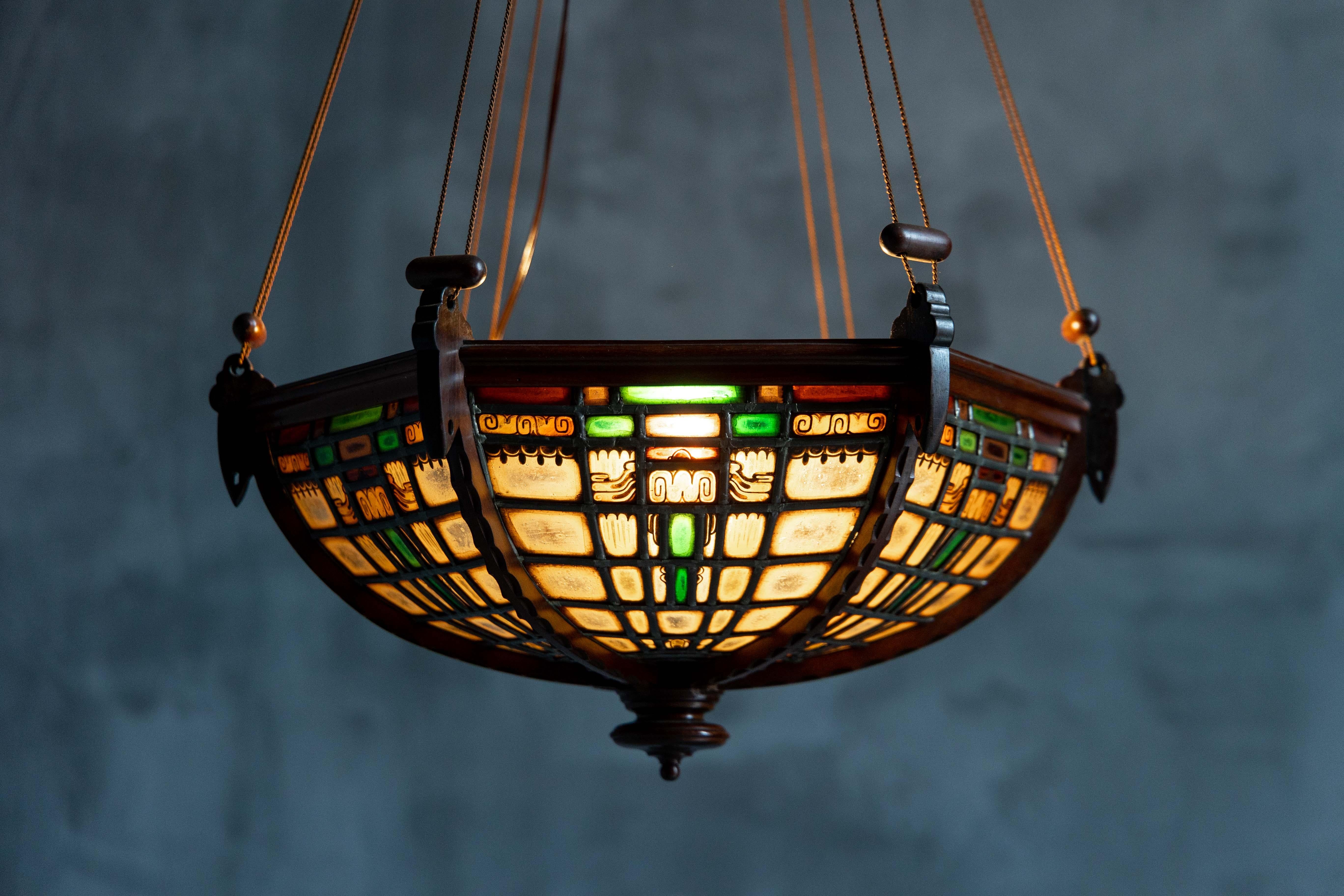 Art Deco Lamp in Stained Glass by Amsterdam School, Netherlands, 1920s ...
