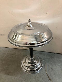 Art Deco Lamp in chrome and wood, 1930