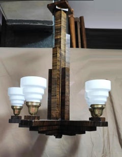 Art Deco Lamp or Chandelier Spectacular Coromandel Skyscraper Early 20th Century