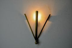 Art Deco lamp shade, opaline and brass, Italy, 1970