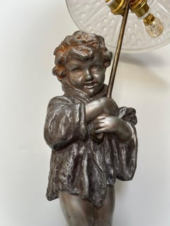 Art-déco-Lampe, signiert Joseph D'Aste (1881-1945)