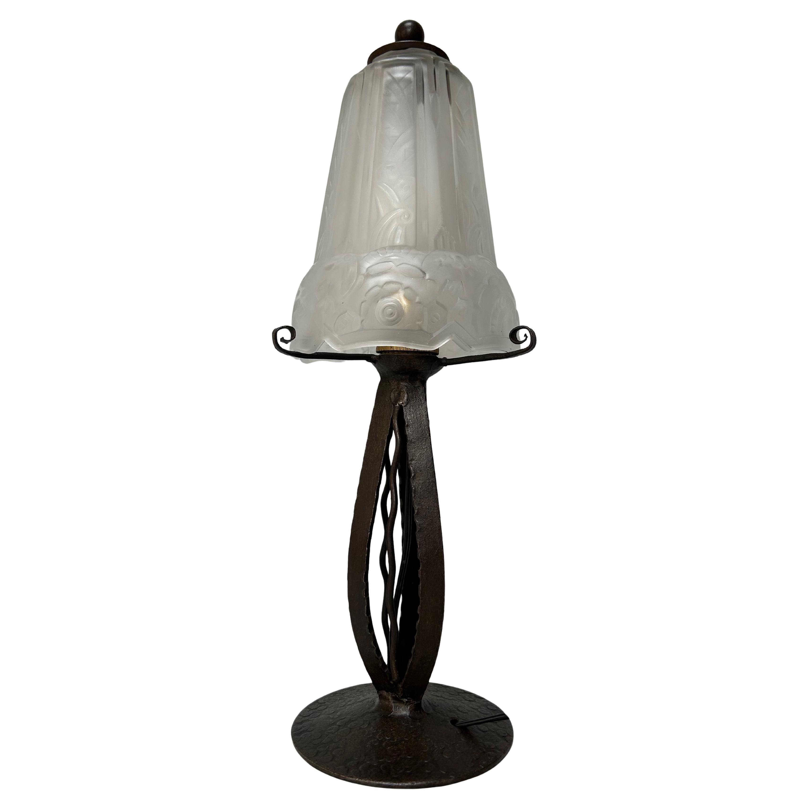Art Deco Lamp Signed Maynadier