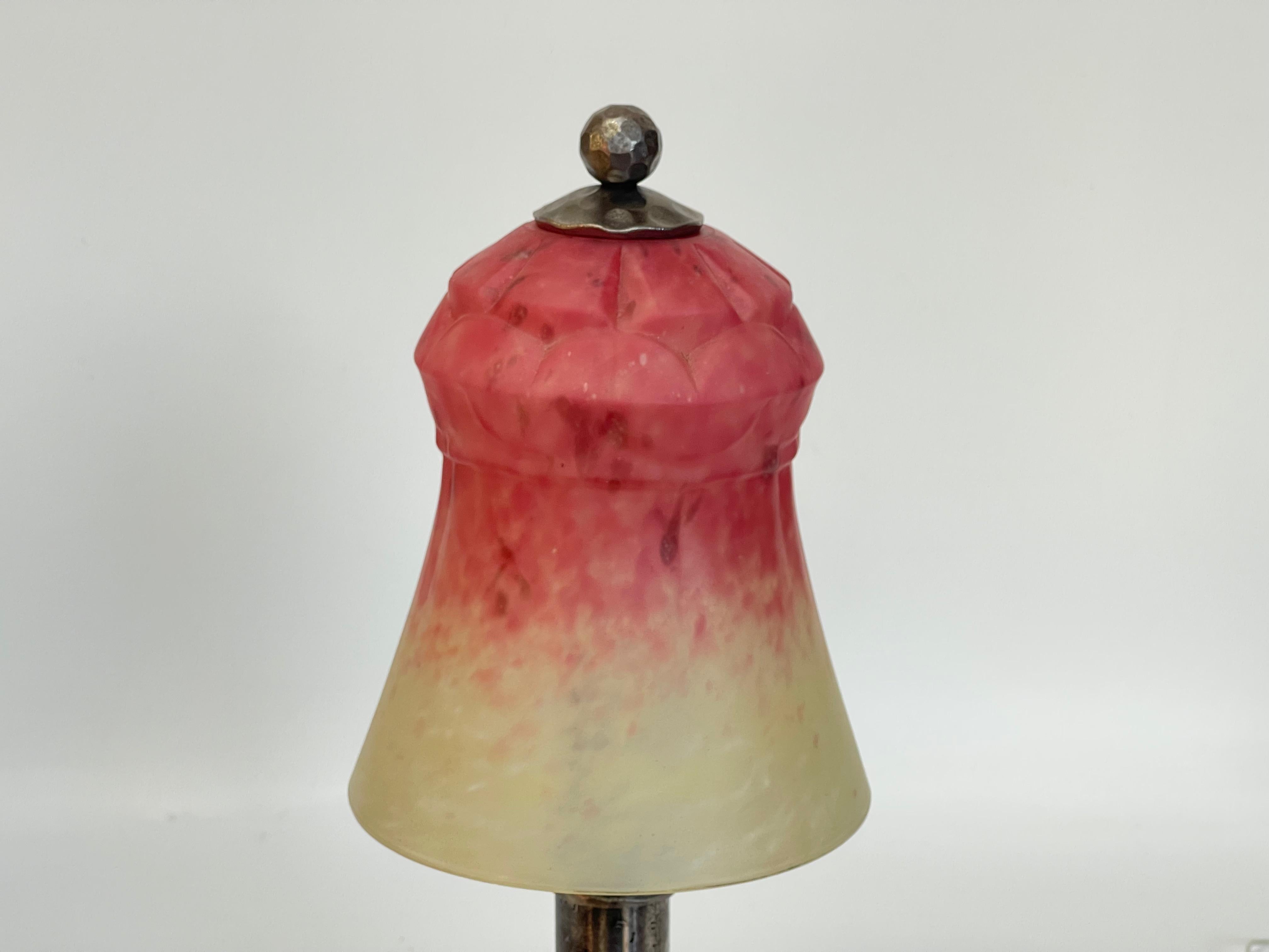 Art Deco Lamp Signed Schneider For Sale 1