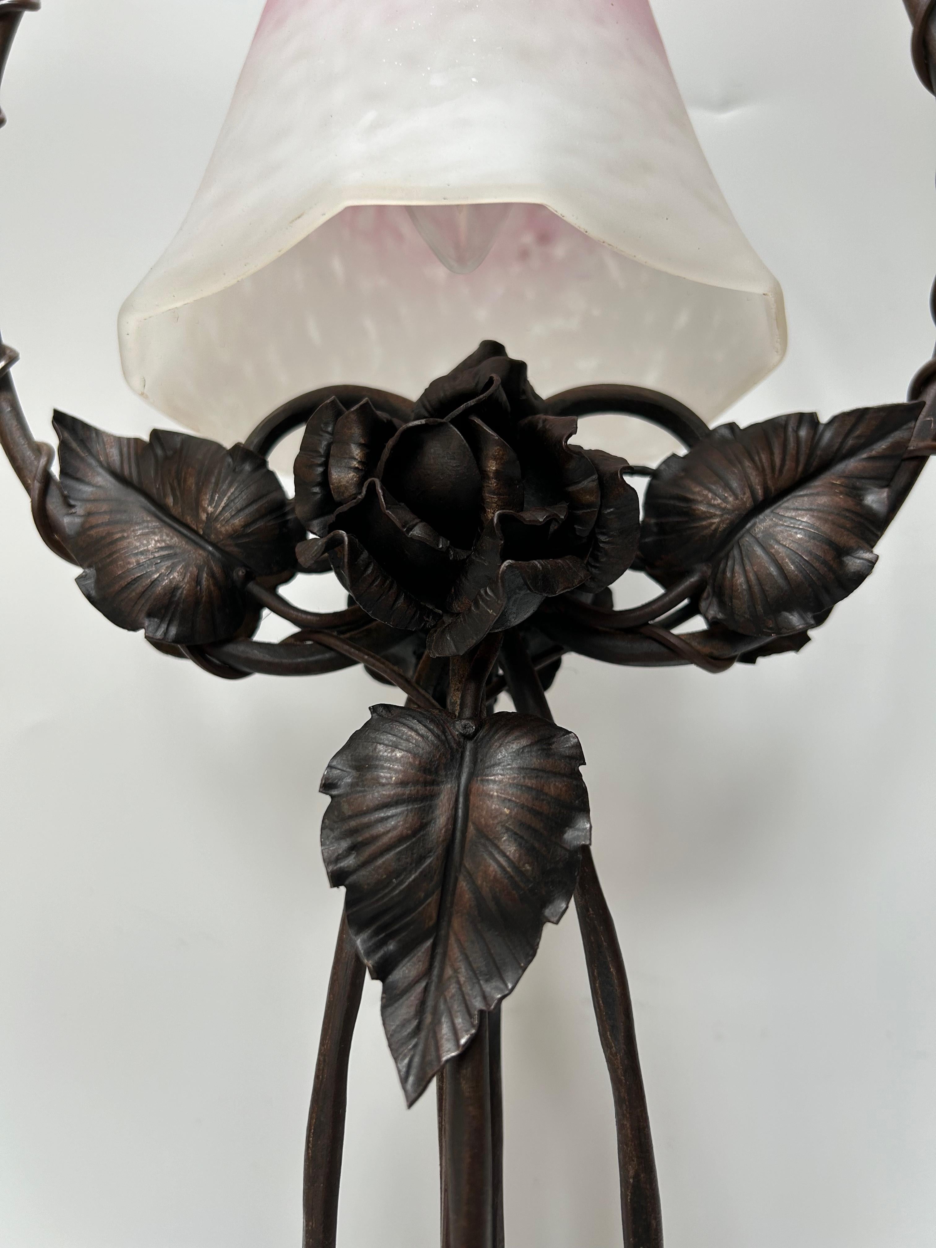 Art Deco Lamp Signed Schneider For Sale 6
