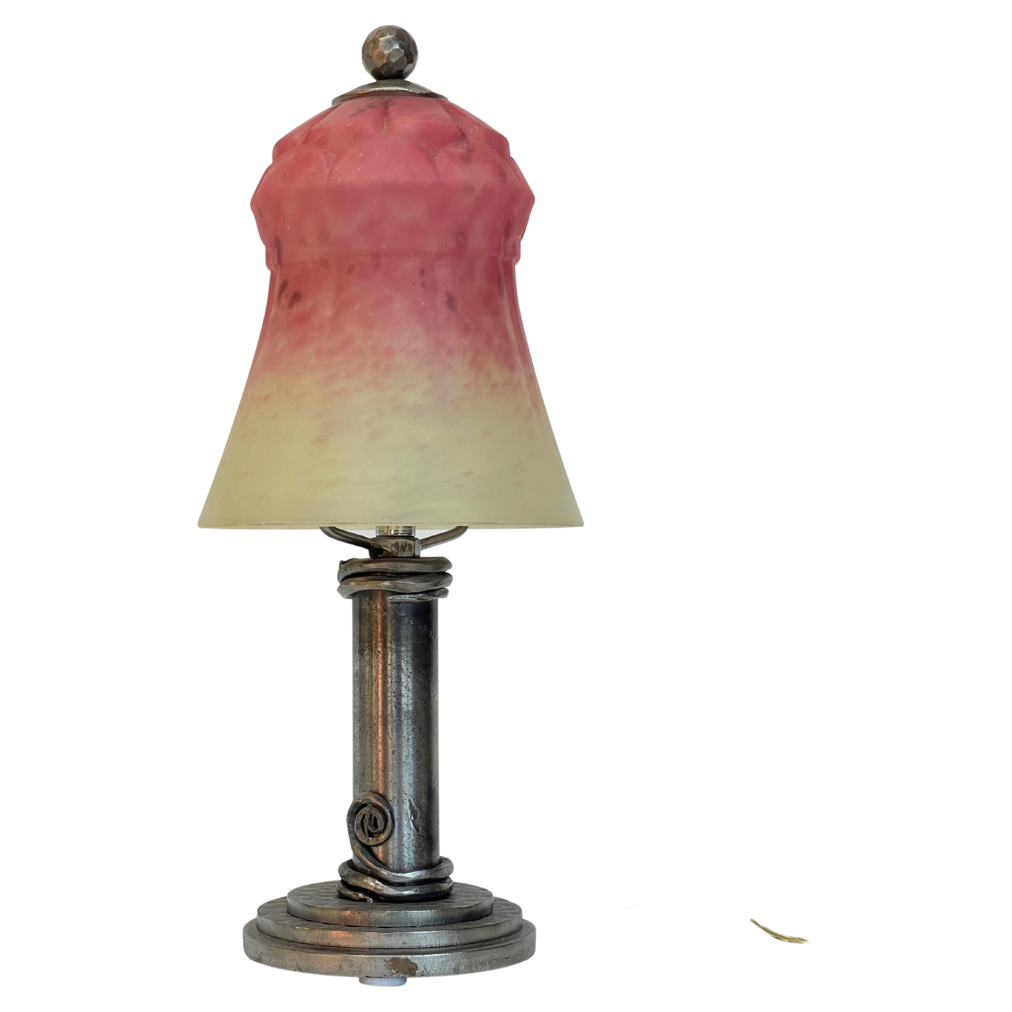 Art Deco Lamp Signed Schneider For Sale