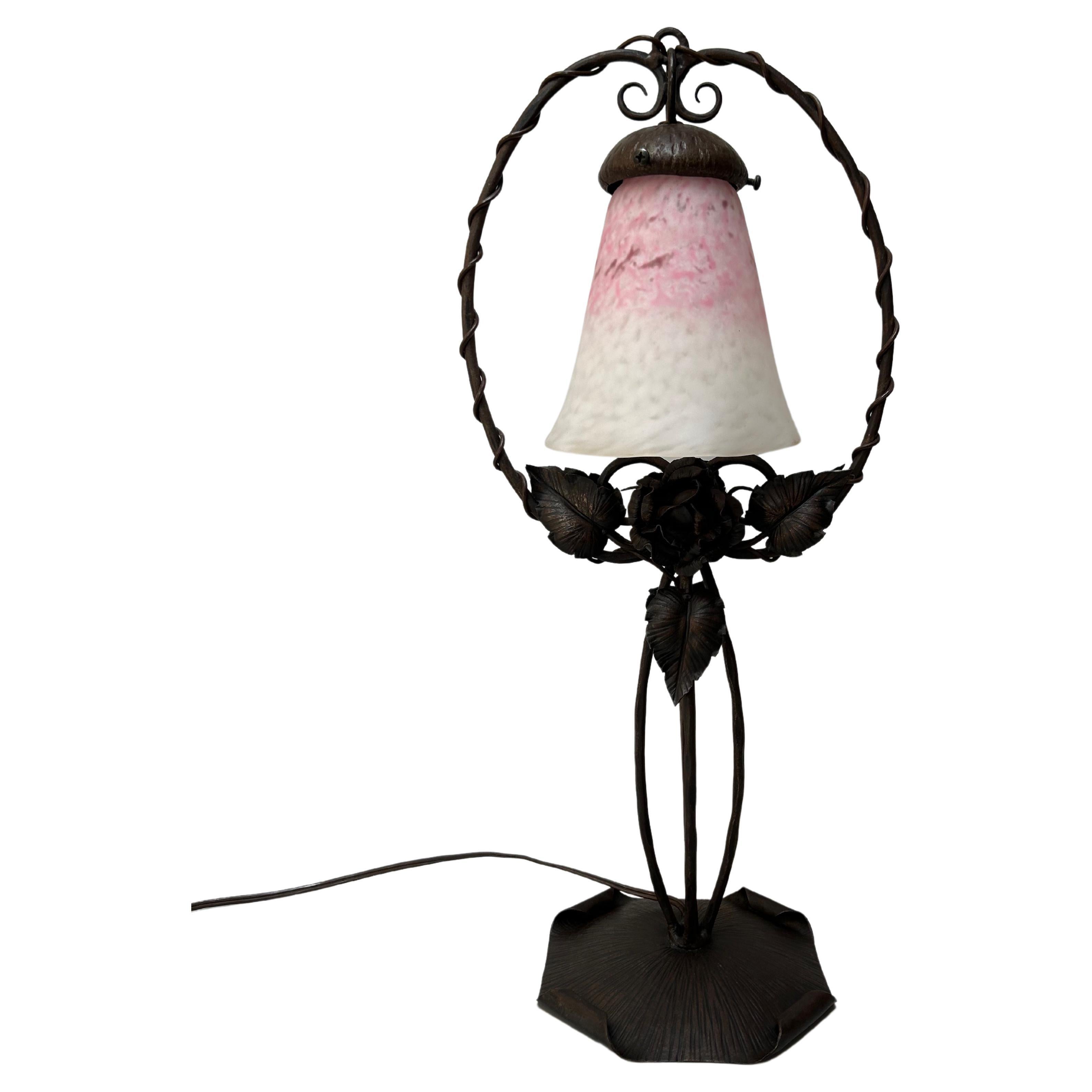 Art Deco Lamp Signed Schneider For Sale