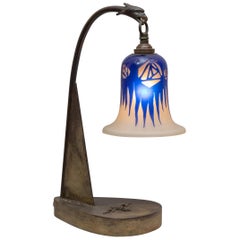 Art Deco Lamp with Cameo Glass Shade