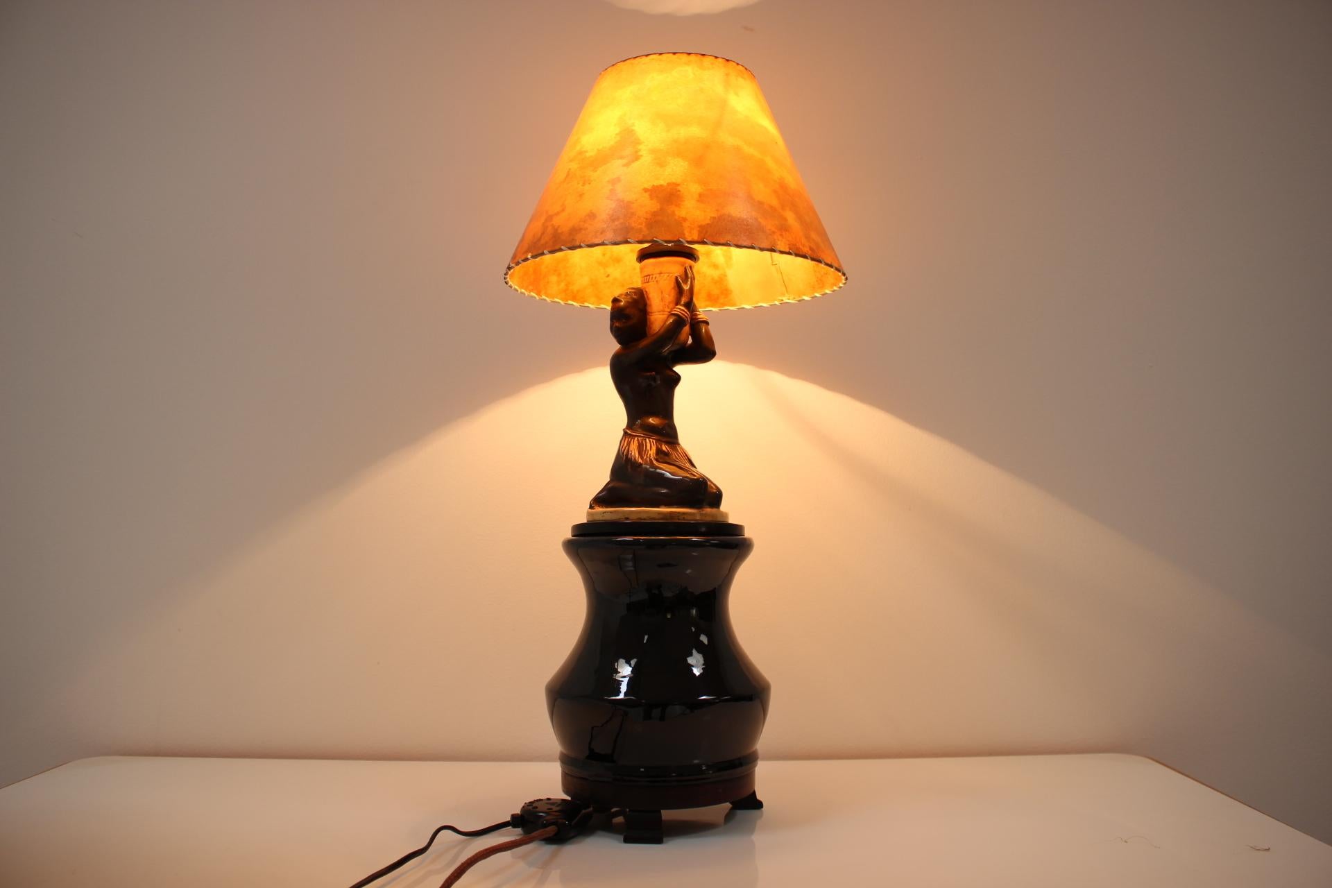 Art Deco Lamp with Loudspeaker, Stilton, 1930s, Czechoslovakia For Sale 5