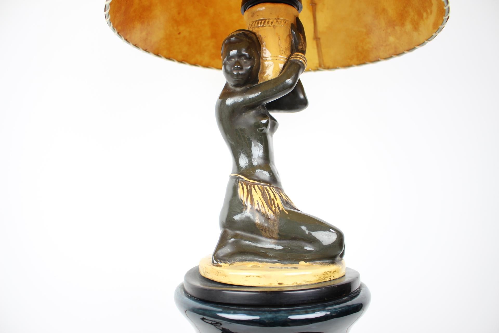 Mid-20th Century Art Deco Lamp with Loudspeaker, Stilton, 1930s, Czechoslovakia For Sale