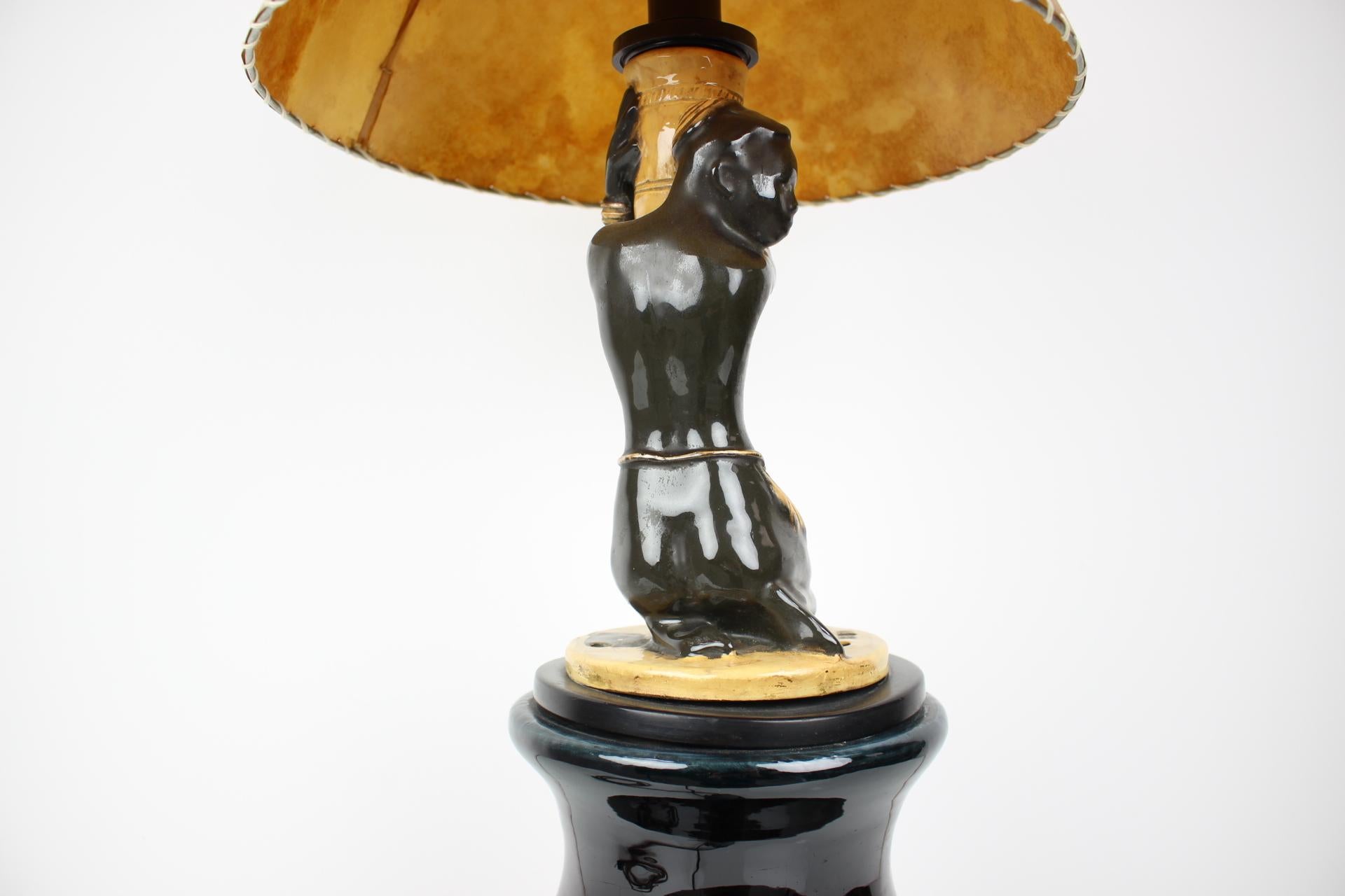Parchment Paper Art Deco Lamp with Loudspeaker, Stilton, 1930s, Czechoslovakia For Sale