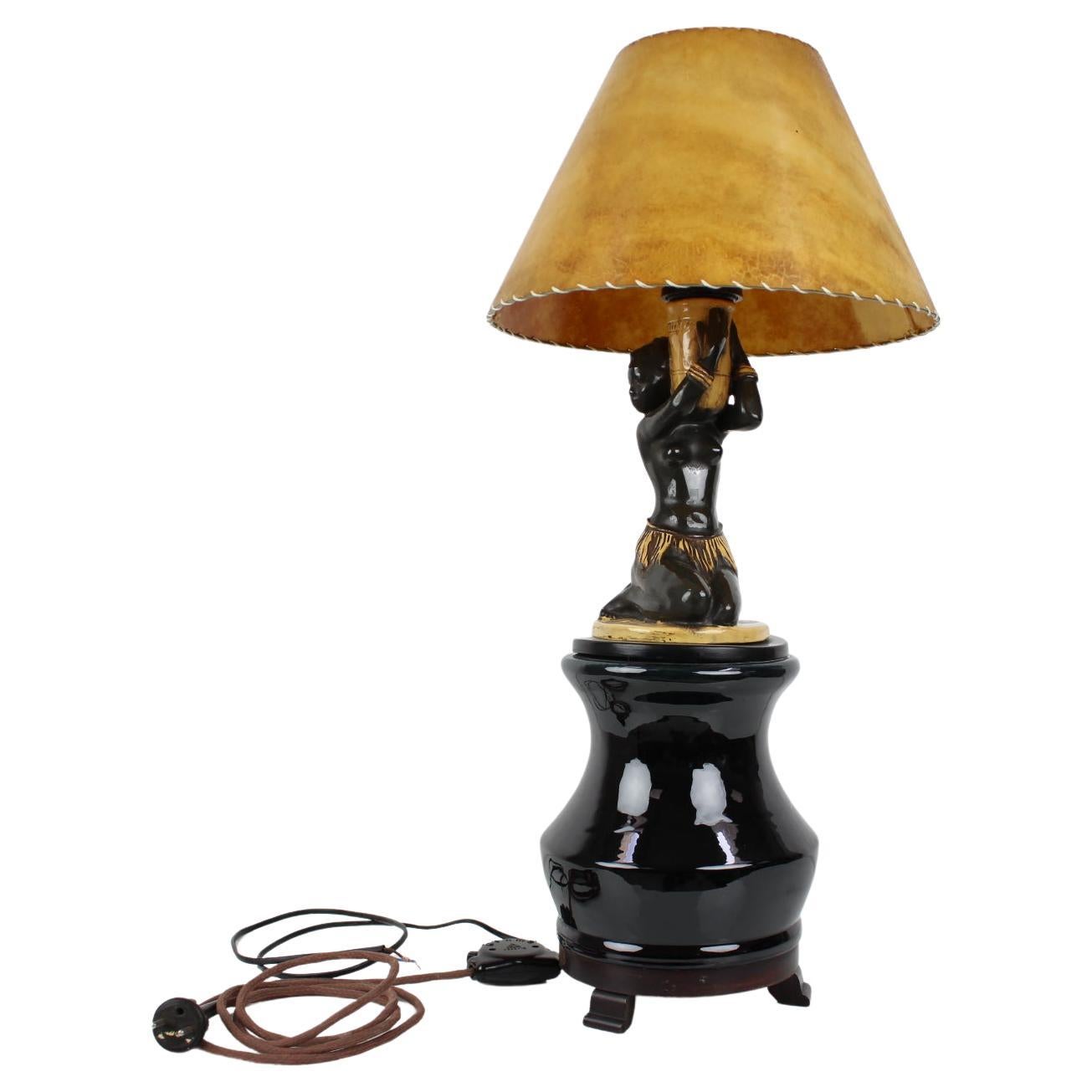 Art Deco Lamp with Loudspeaker, Stilton, 1930s, Czechoslovakia For Sale