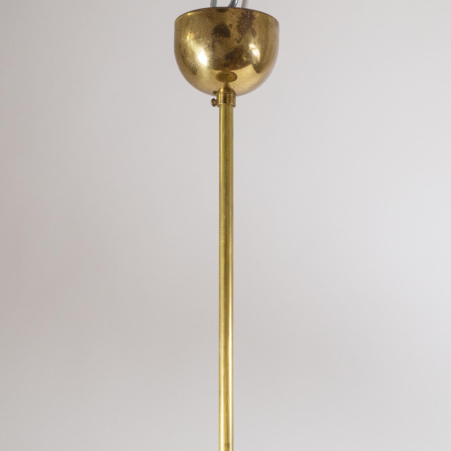 Art Deco Lantern 1930s, Brass and Satin Glass 1