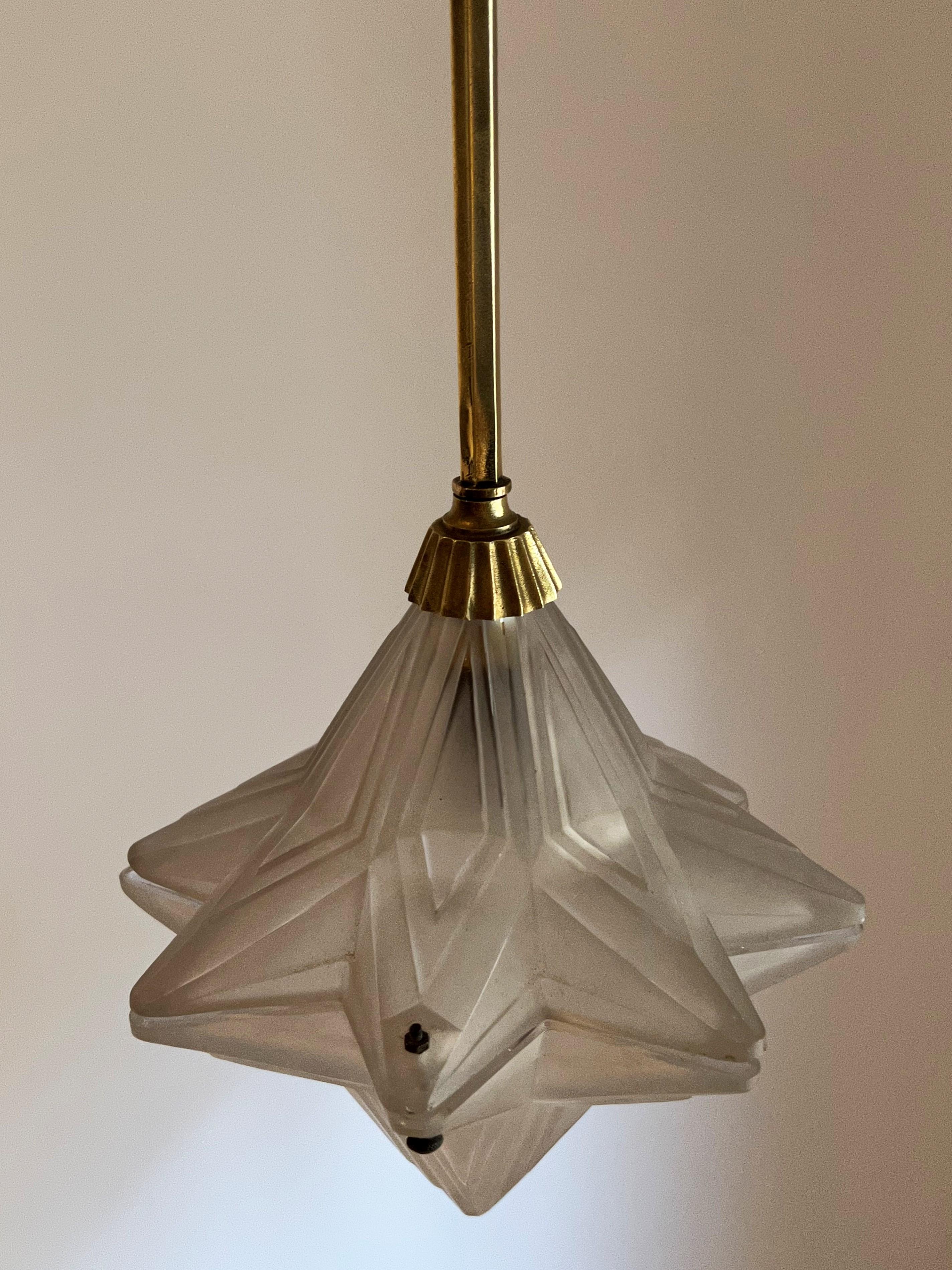 Lanterne Art Déco de Genet Michon, France, vers 1920 en vente 5