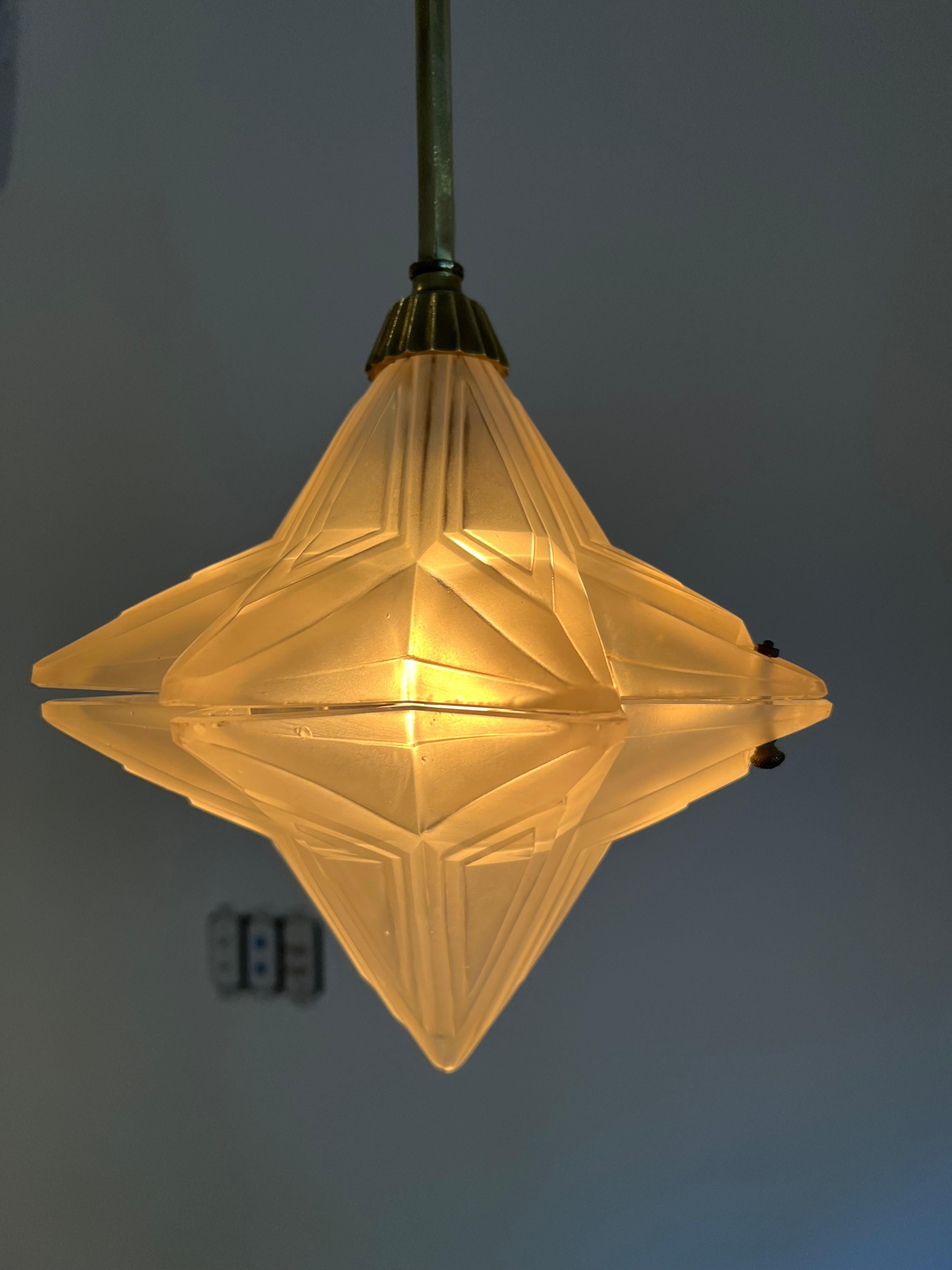 Lanterna Art Deco di Genet & Michon, Francia, circa 1920 in vendita 9