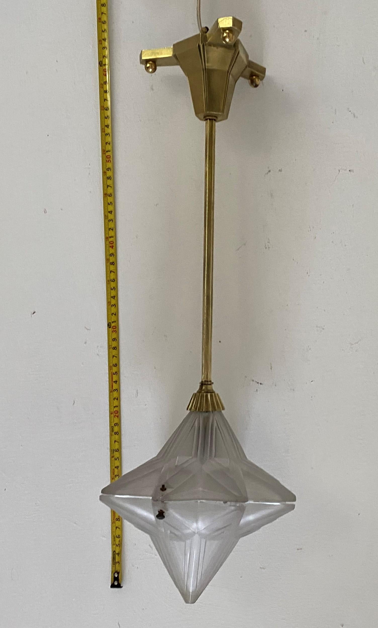 Lanterne Art Déco de Genet Michon, France, vers 1920 en vente 10