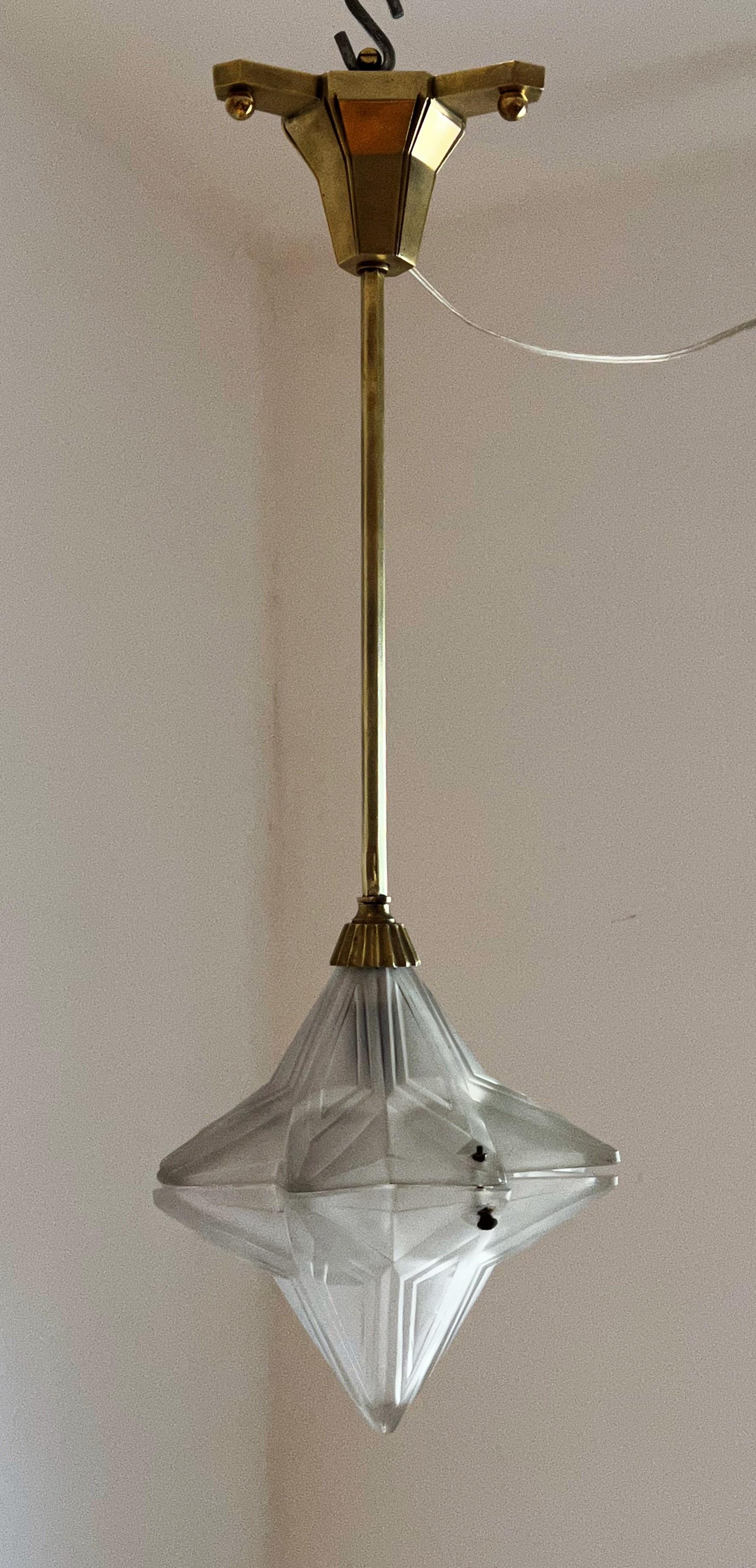 Lanterne Art Déco de Genet Michon, France, vers 1920 en vente 1