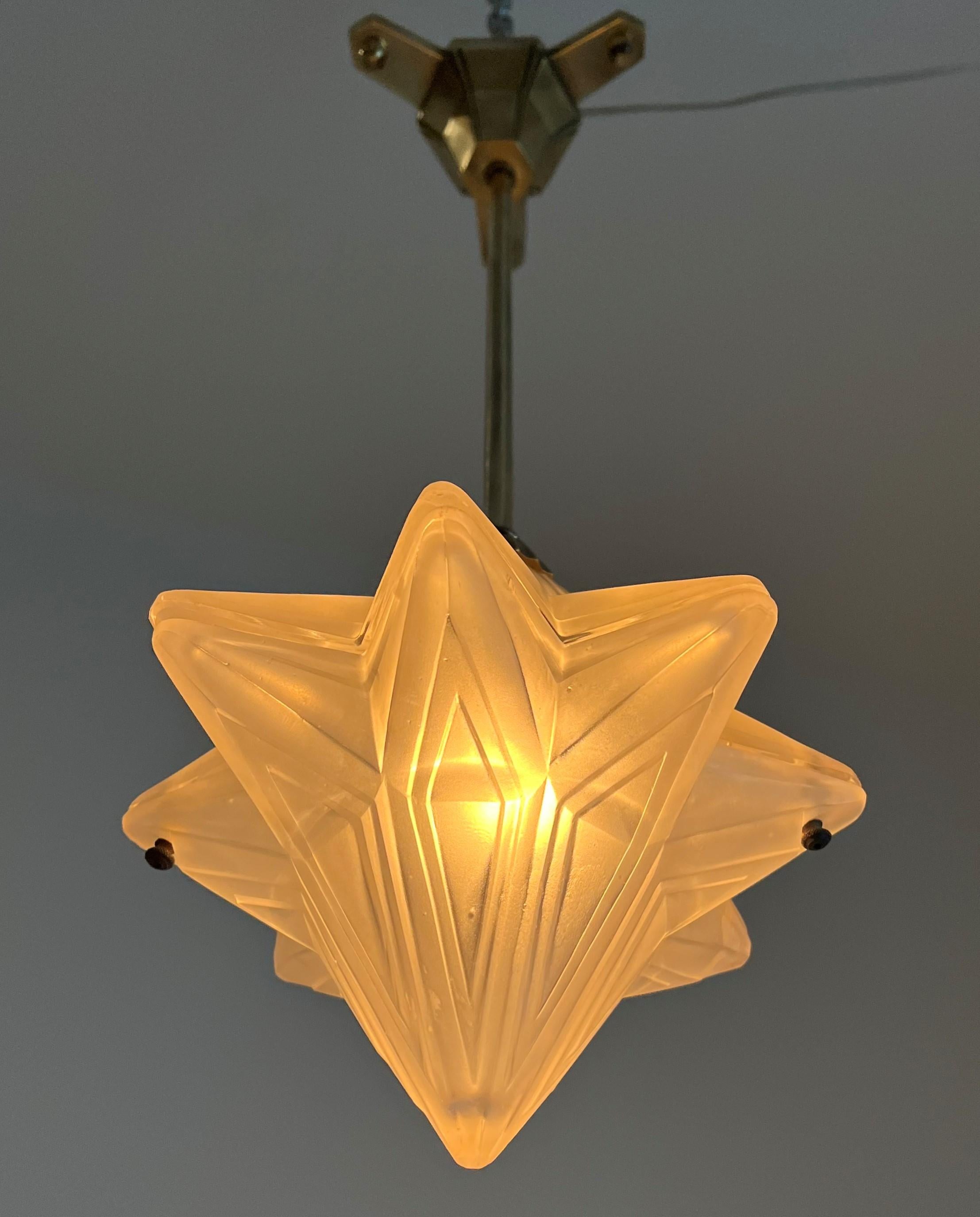Lanterne Art Déco de Genet Michon, France, vers 1920 en vente 2