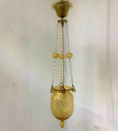 Art Deco Lantern in Murano Glass and Gold Leaf, Attr. to Barovier e Toso ca.1930