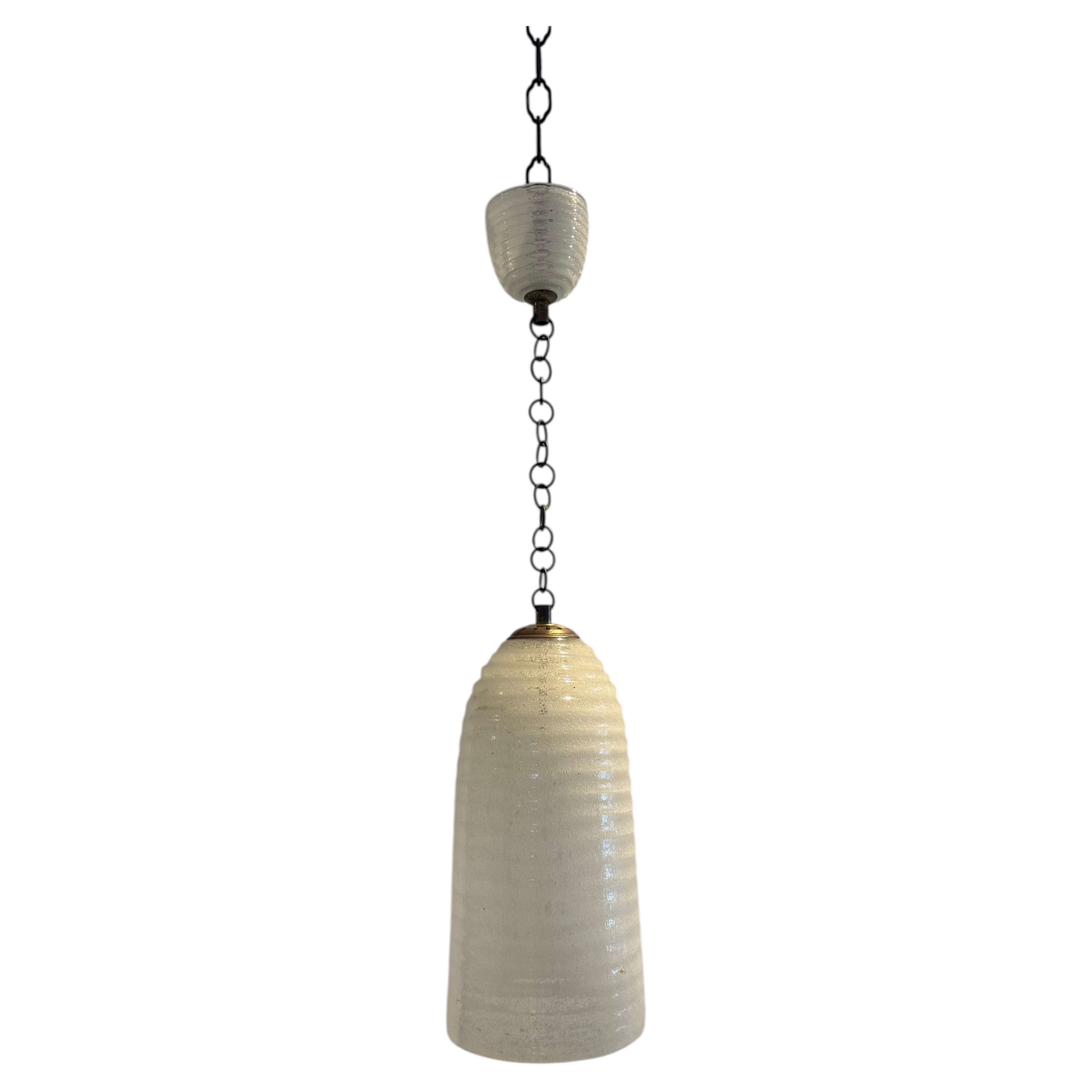 Farol Art Decó de Cristal Pulegoso. Attr a Napoleone Martinuzzi para Venini