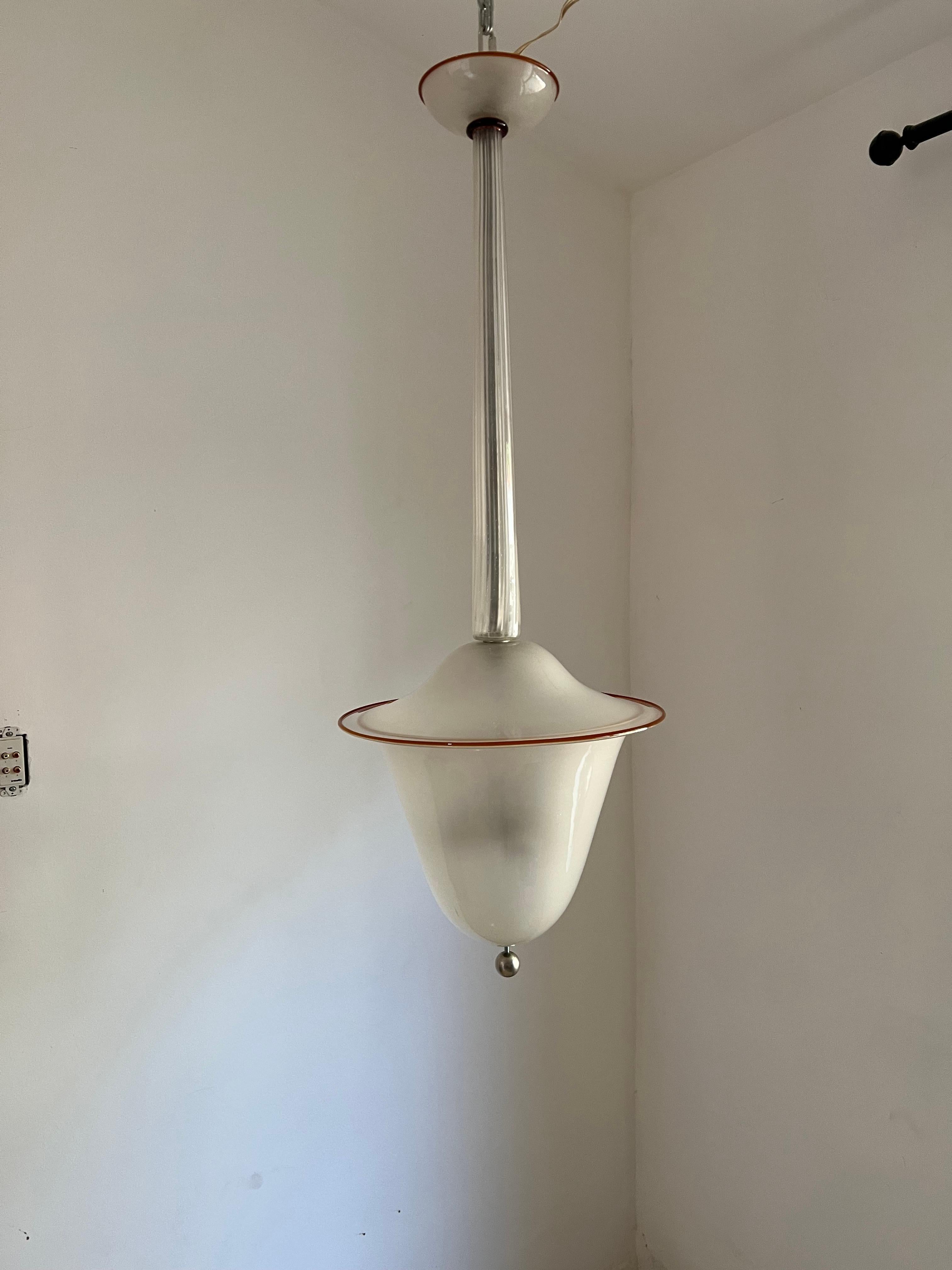 Lanterna Art Deco disegnata da Martinuzzi per Venini in vetro di Murano, Italia 1929 in vendita 4