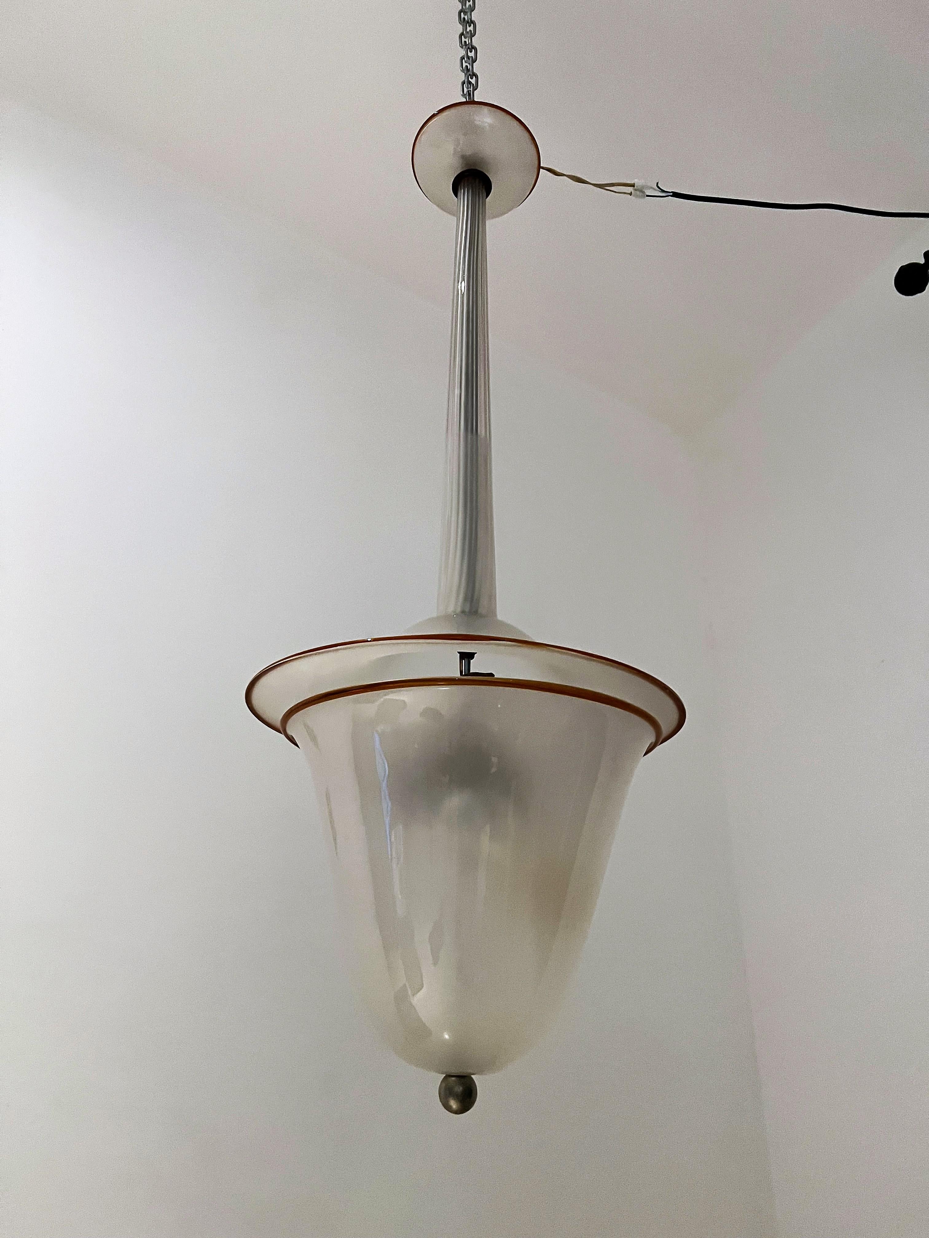 Art Deco Lantern designed by Martinuzzi for Venini in Murano Glass, Italy 1929 For Sale 11