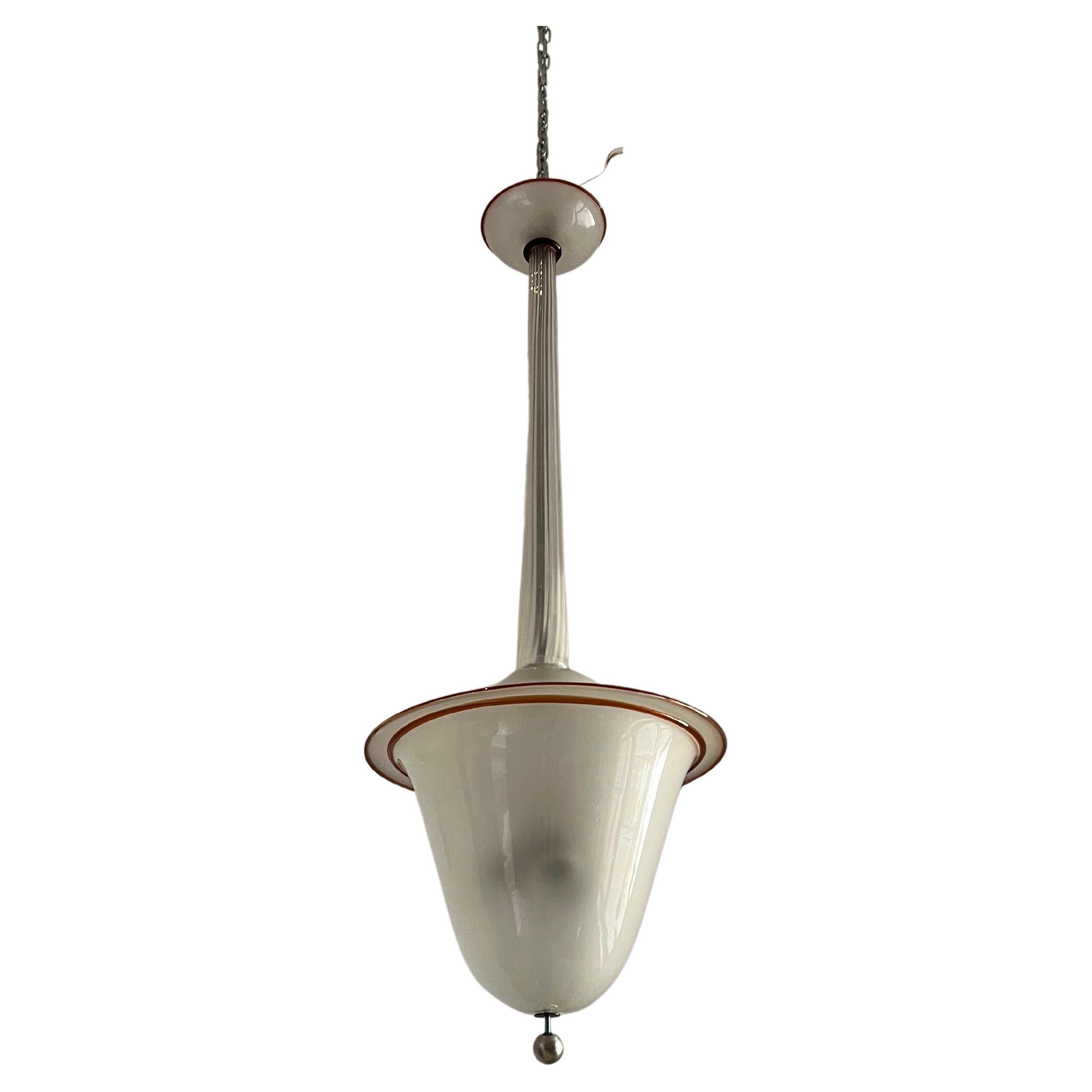 Art Deco Lantern designed by Martinuzzi for Venini in Murano Glass, Italy 1929
