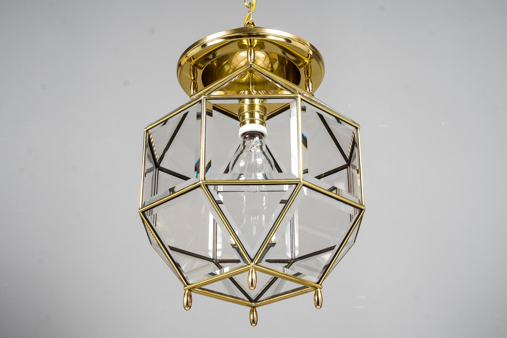Brass Art Deco Lantern Vienna Around 1920s For Sale