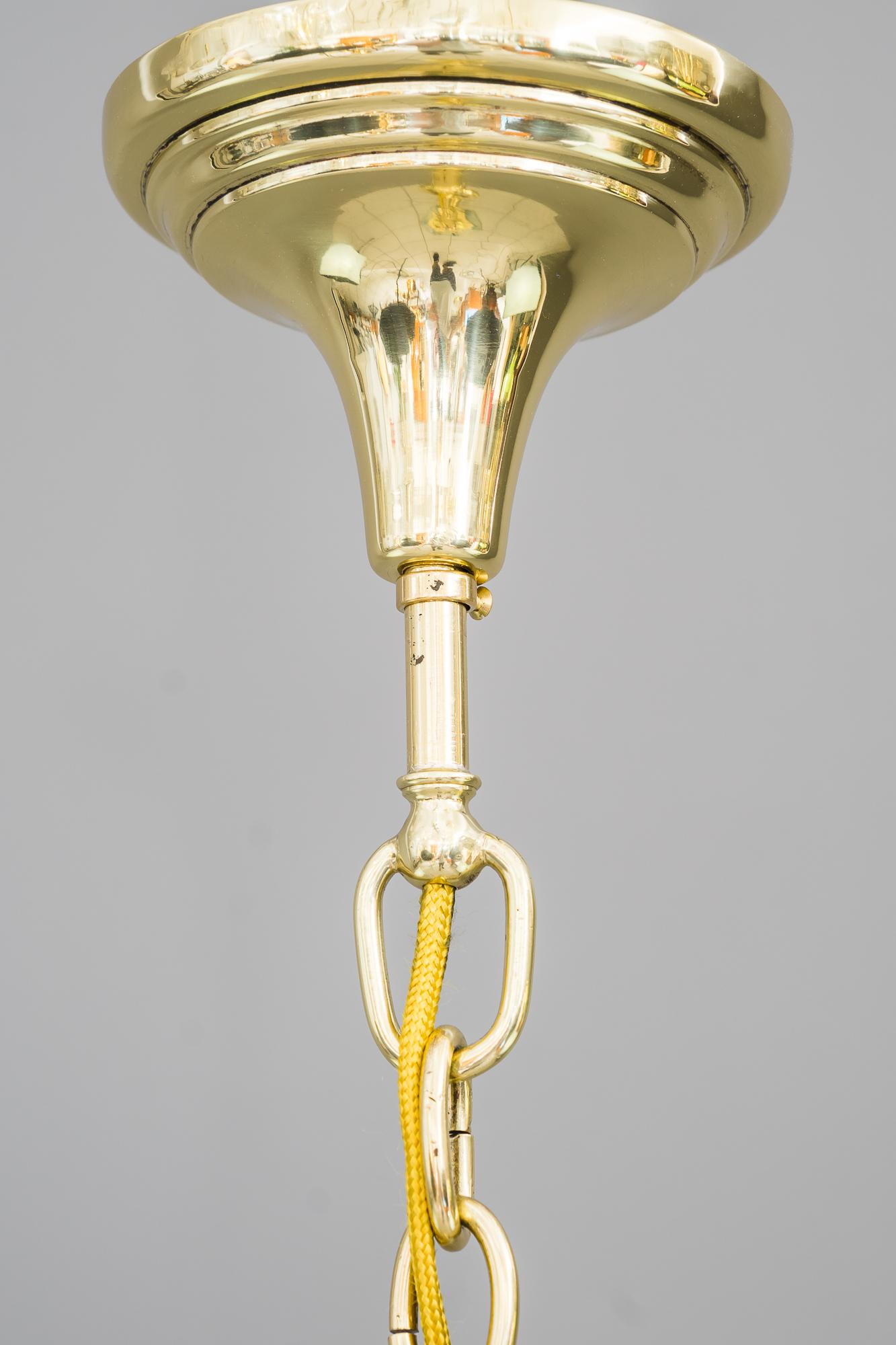 Austrian Art Deco Lantern with Original Cut Glasses, Around 1920s For Sale