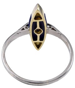 Art Deco Lapis Lazuli and Diamond Ring