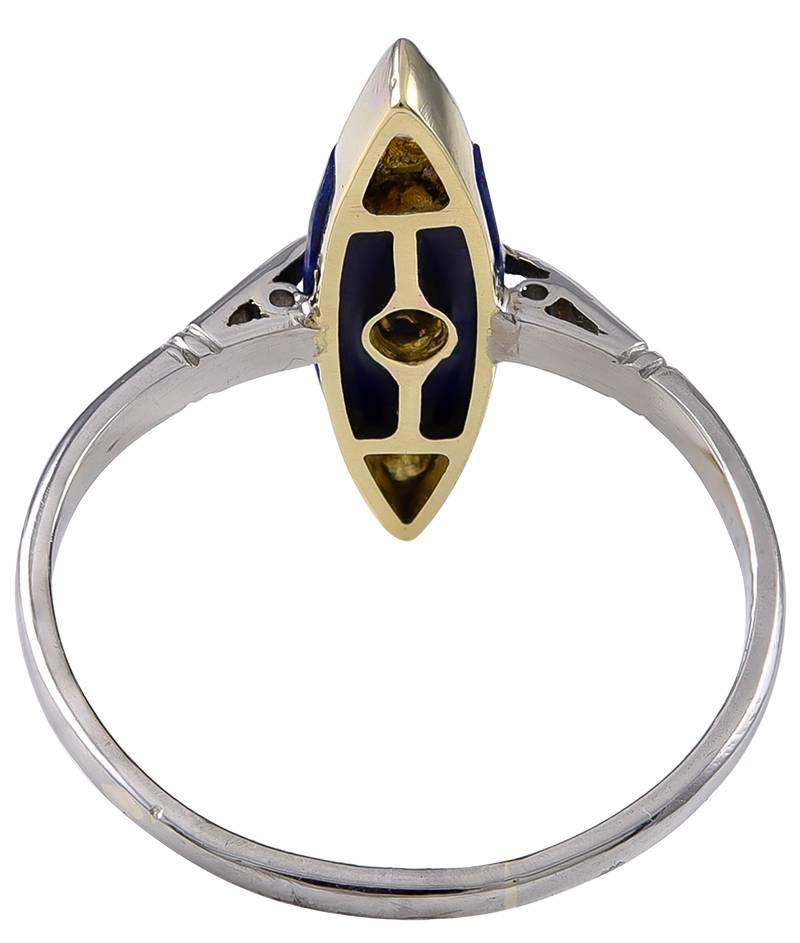 Art Deco Lapis Lazuli and Diamond Ring For Sale
