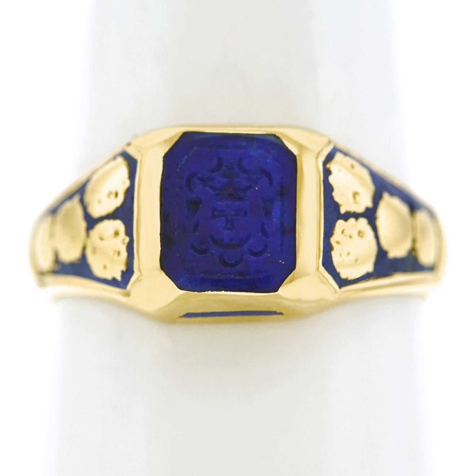 Art Deco Lapis Seal Ring 1