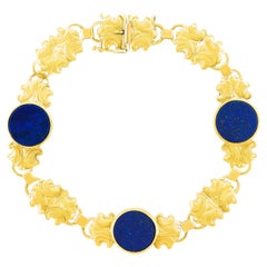 Art Deco Lapis-Set Gold Bracelet