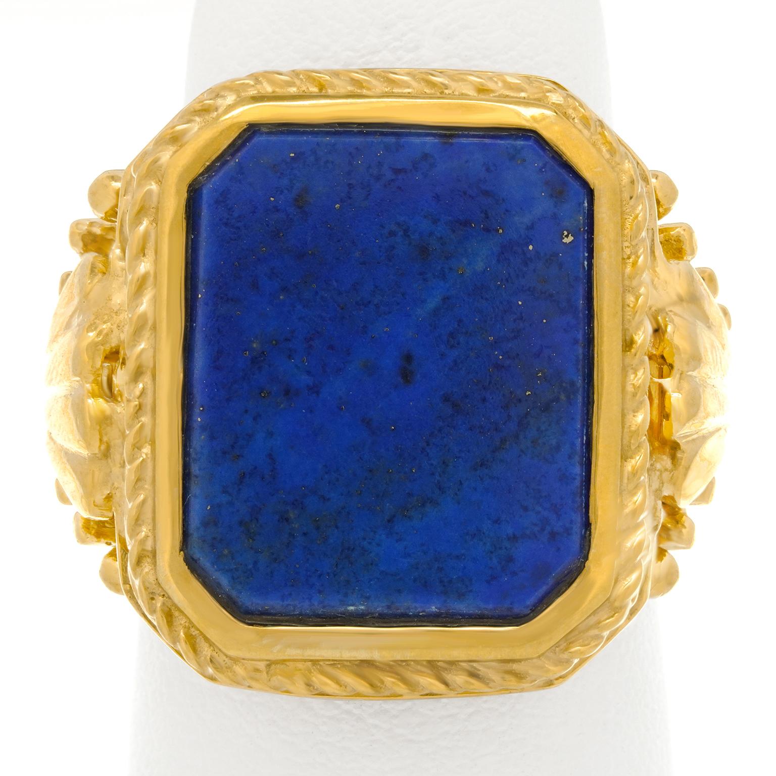 Art Deco Lapis Lazuli Siegelring im Angebot 4