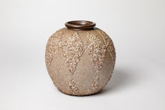 Art déco grand vase en céramique design du 20ème siècle par Louis Dage 1940 26 cm