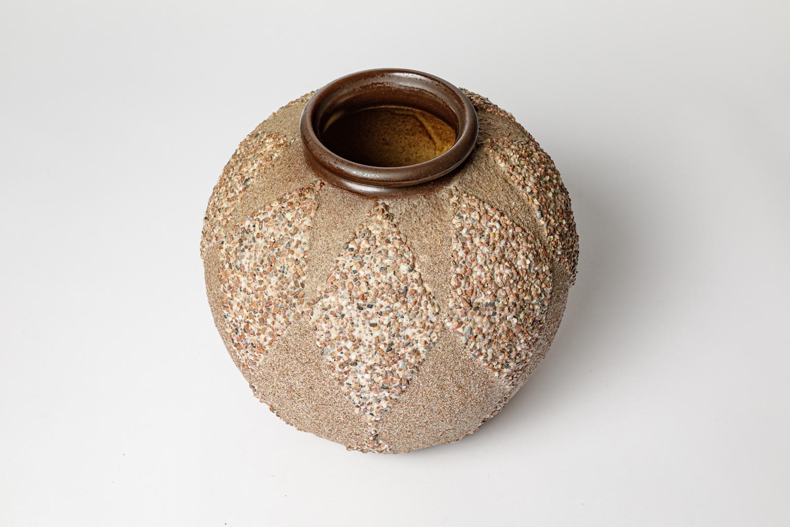 Céramique Art déco grand vase en céramique design du 20ème siècle par Louis Dage 1940 26 cm en vente