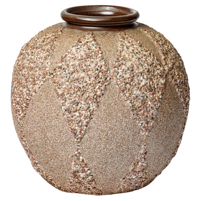 Art déco grand vase en céramique design du 20ème siècle par Louis Dage 1940 26 cm en vente
