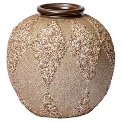 Art deco large 20th century design ceramic vase by Louis Dage 1940 26 cm