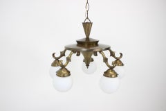 Art Deco Large 5-Flamming Chandelier, 1930s