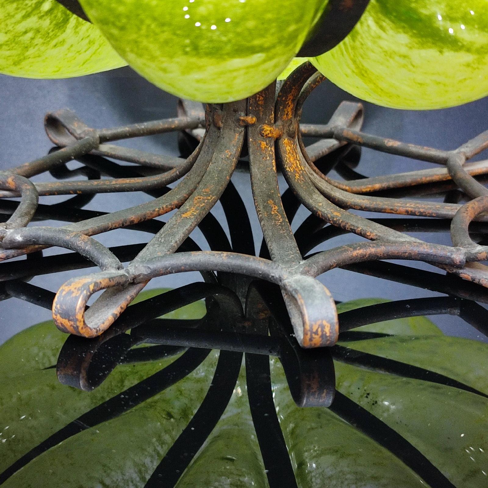 Ciotola Art Deco in vetro artistico e ferro battuto di grandi dimensioni in vendita 2