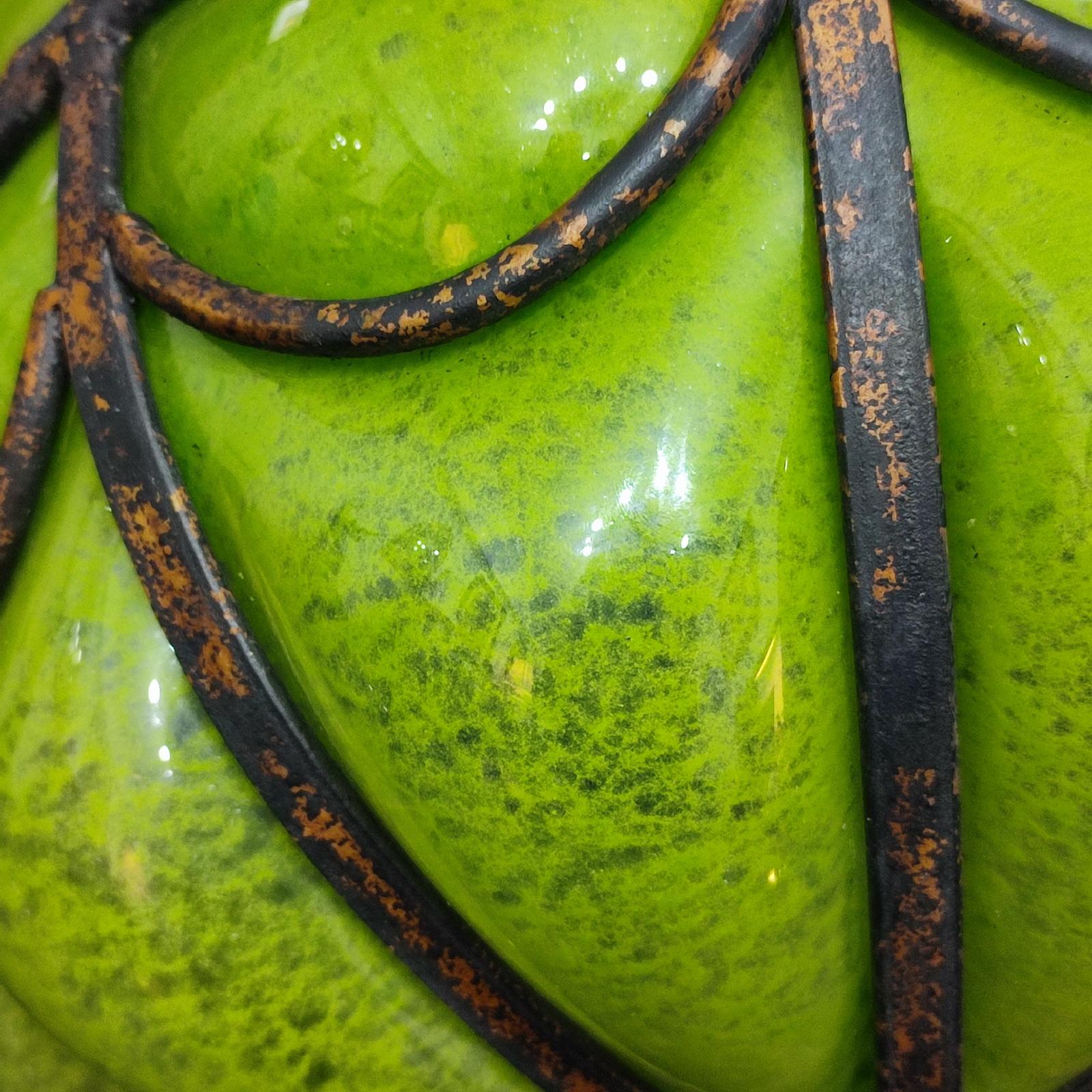 Ciotola Art Deco in vetro artistico e ferro battuto di grandi dimensioni in vendita 3