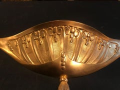 Art Deco Large Bronze Ormolu Swag, Architectural Applique