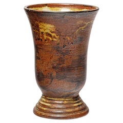 art deco grand vase en céramique en grès brun par Jean Talbot La Borne 1940 28 cm